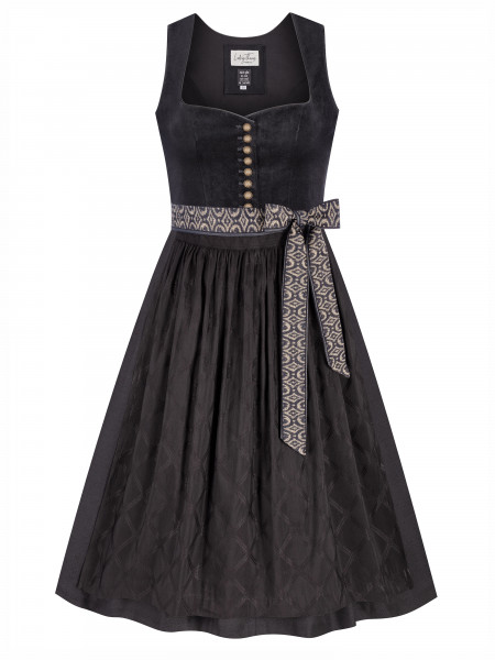 Dirndl Scarlett Samt onyx black