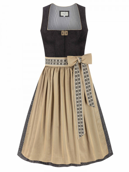 Dirndl Delilah Samt black dust taupe